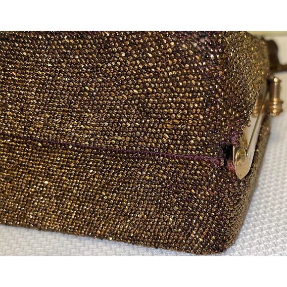 Vintage Original Fre-Mor Collection Copper Tone Beaded Evening Bag Art Deco - Picture 6 of 6